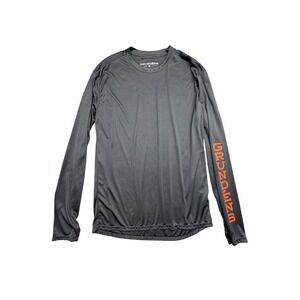 Grundens Mens Long Sleeve Fishing Shirt Charcoal Grey Performance Logo Size M
